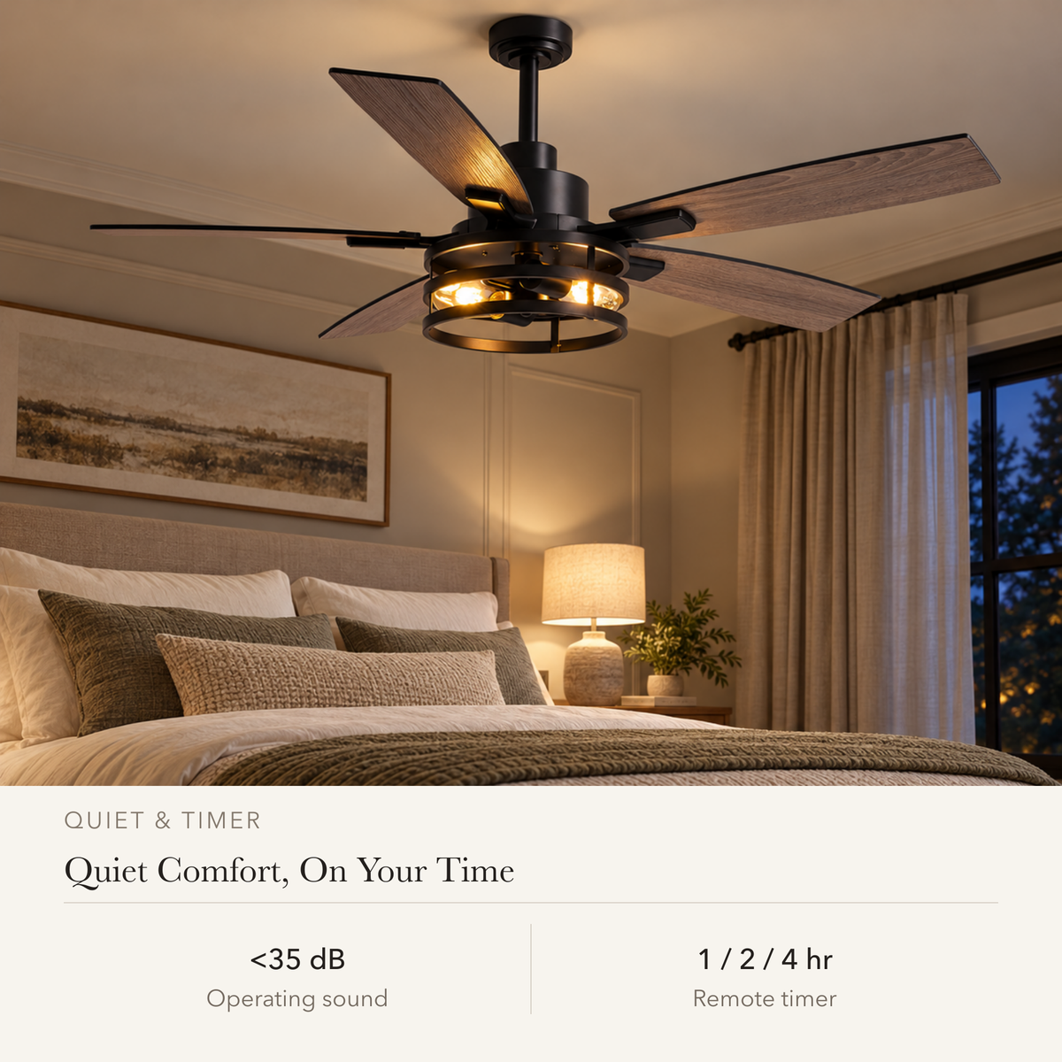 Orokin 52-In Farmhouse Caged Ceiling Fan