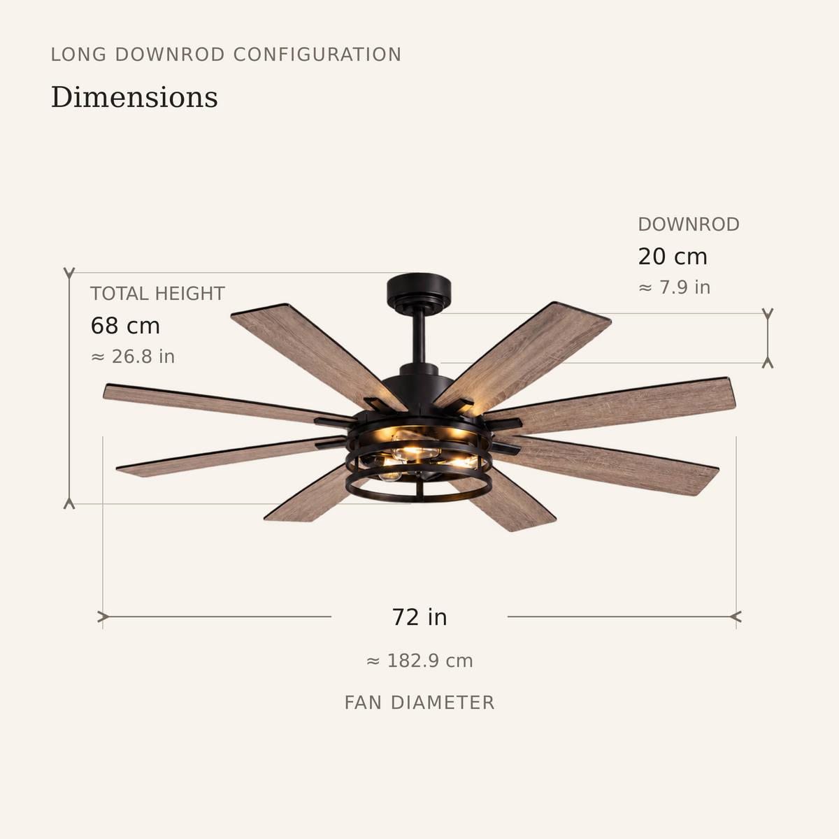 Orokin 60-In Farmhouse Caged Ceiling Fan
