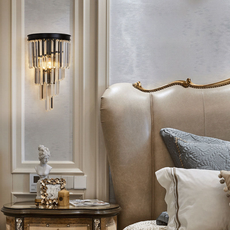 Modern 4-Tiers Crystal Wall Sconce - Bedroom | Siljoy