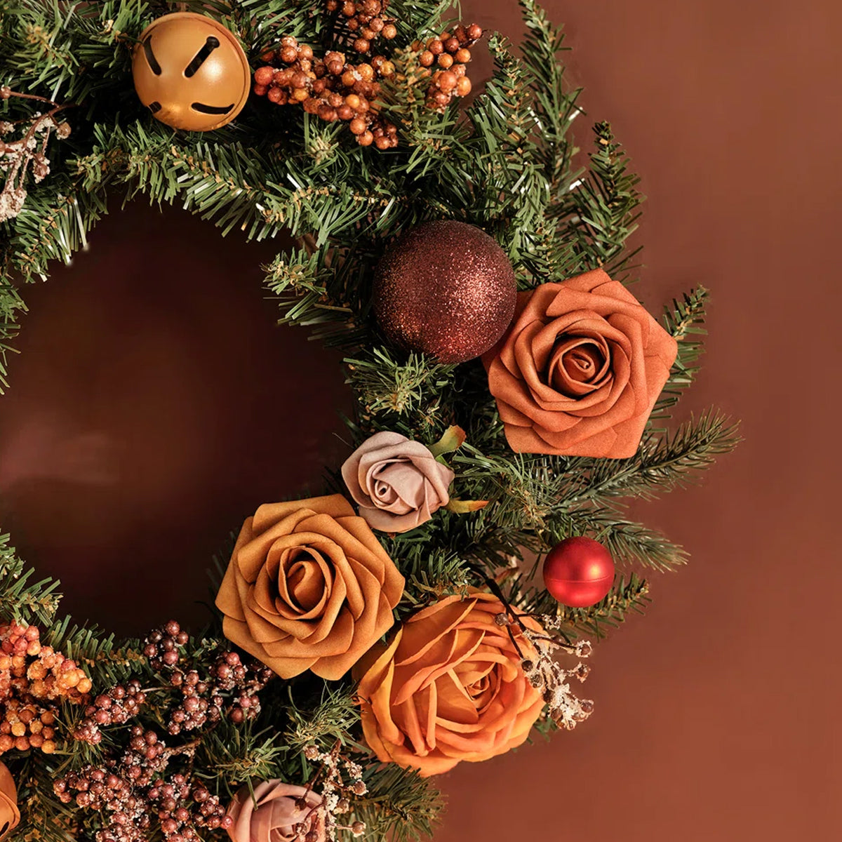 Artificial Flower Wreath for Front Door – 18" All-Season Floral Door & Wall Décor