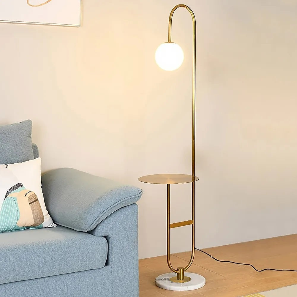 Marble Base Modern Arc Floor Lamp - Livng Room