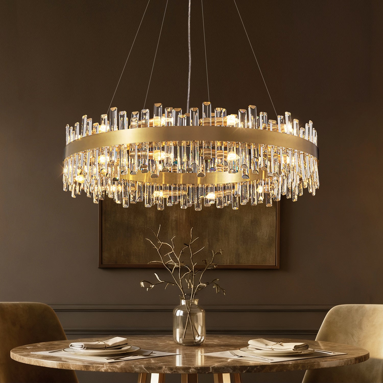 Aurum Luxury Gold Crystal Chandelier Siljoy Lighting