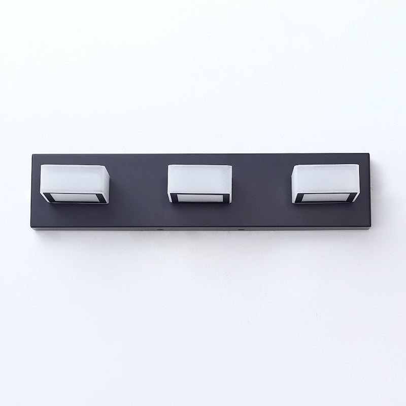 Black LED Modern Vanity Light - White Background | Siljoy