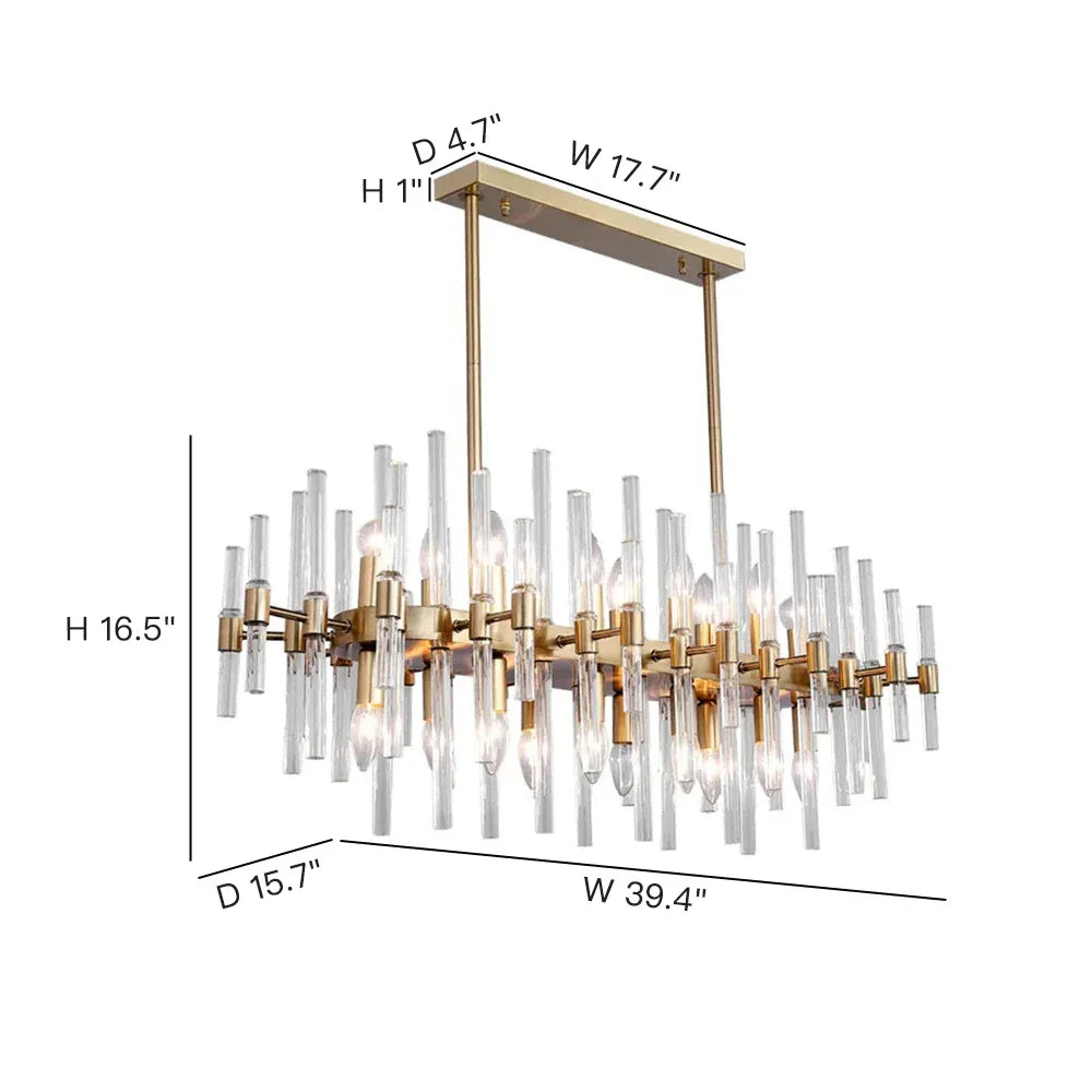 Crylick Modern Gold Crystal Chandelier - Sofary Lighting