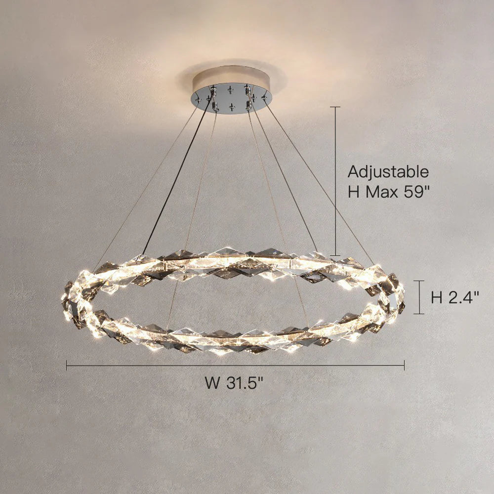 Crystal Ring Chandelier with Faceted Edge Design – Available in Multiple Sizes | Sofary Lighting