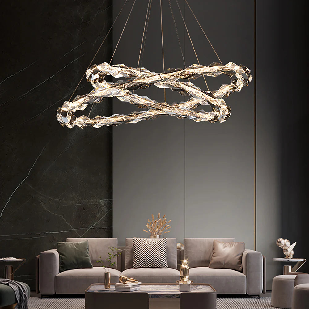 Crystal Ring Chandelier with Faceted Edge Design – Available in Multiple Sizes | Sofary Lighting