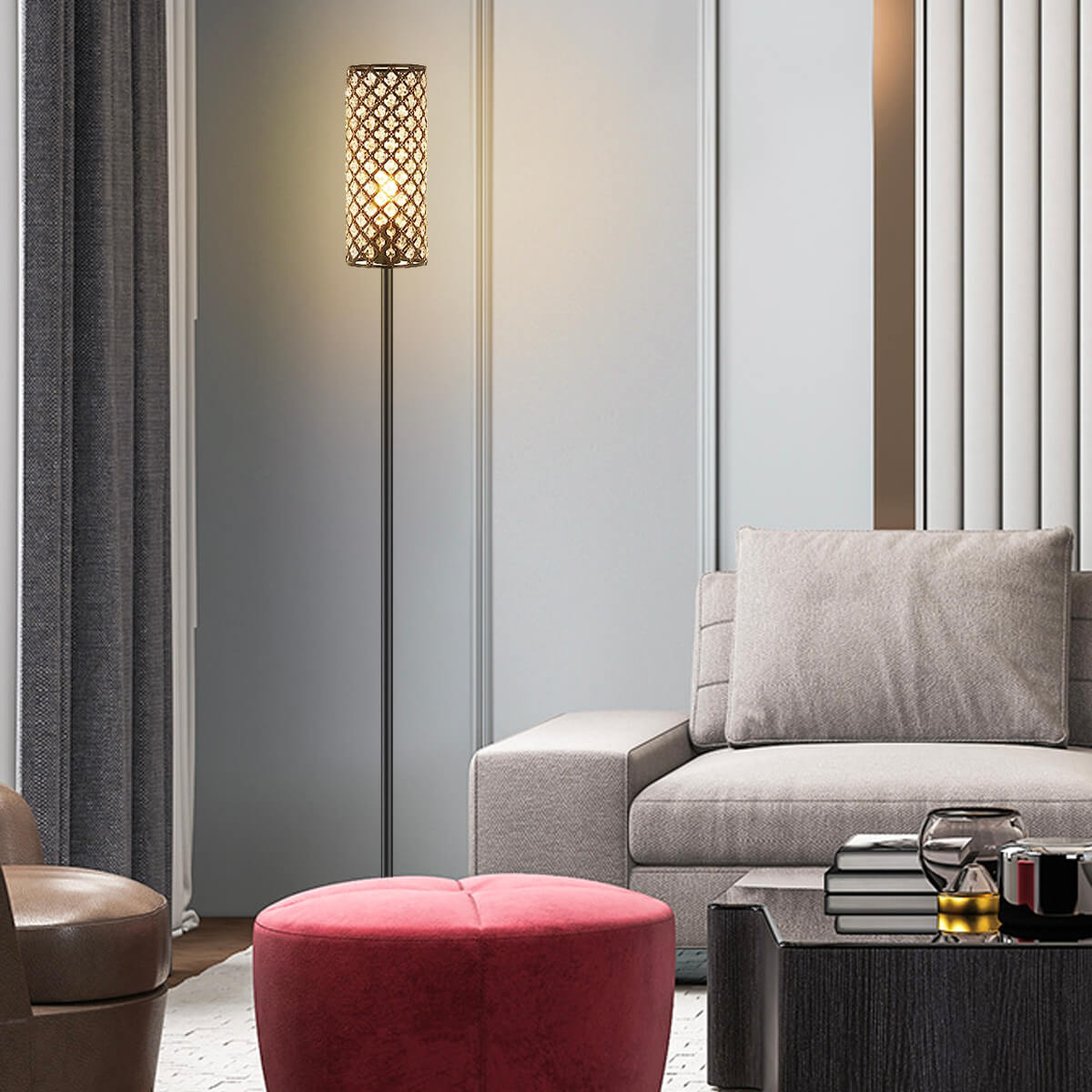Floor-lamp-iron-modern-crystal-sofa-bedside-lamps-living room1 | Siljoy