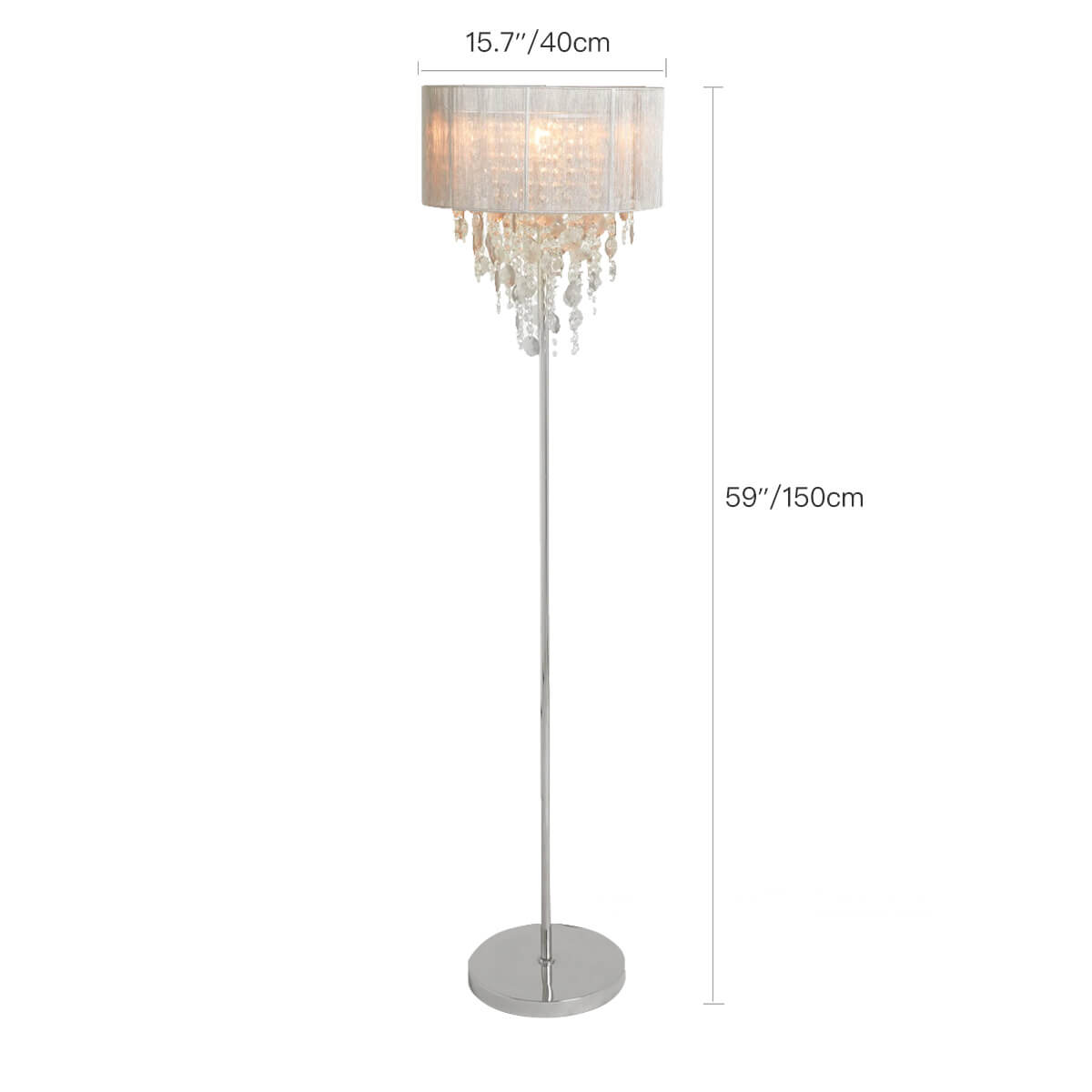 Floor lamp-crystal-light-luxury-Nordic-living-room-sofa-standing-lamp-dimension | Siljoy