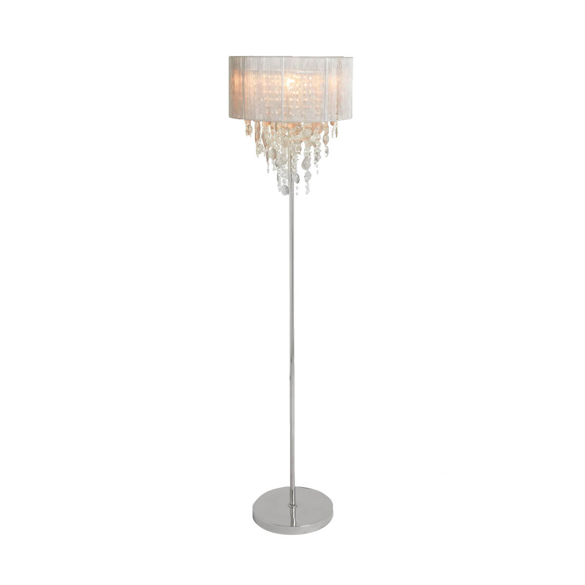 Floor lamp-crystal-light-luxury-Nordic-living-room-sofa-standing-lamp-front-view-white | Siljoy