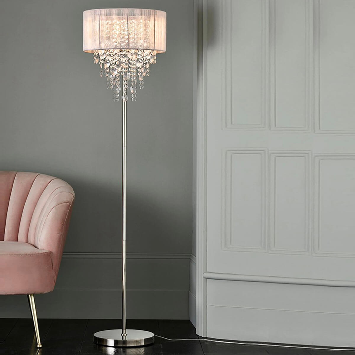 Floor lamp-crystal-light-luxury-Nordic-living-room-sofa-standing-lamp-living room | Siljoy
