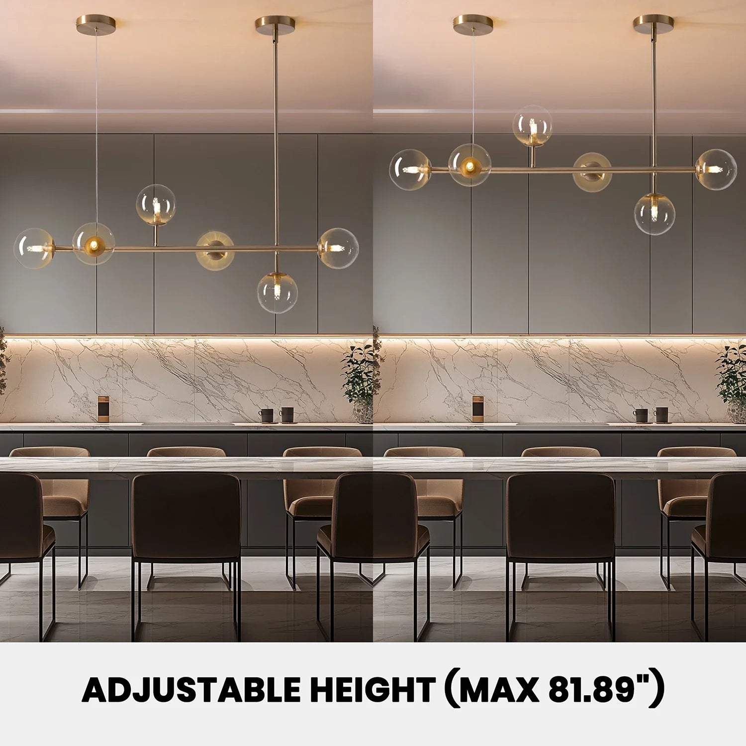 Gradient Glass Globe Chandelier for Dining Room 1 - Sofary Lighting