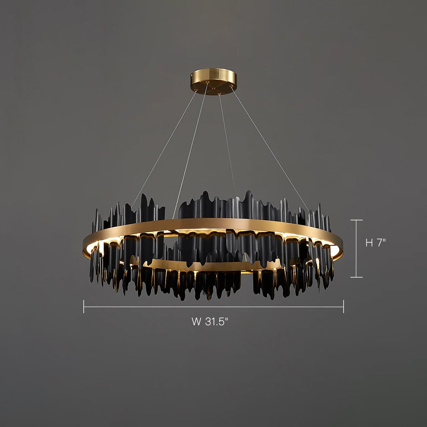 Iceberg-Round-Modern-Gold-Black-Chandelier-Siljoy Lighting