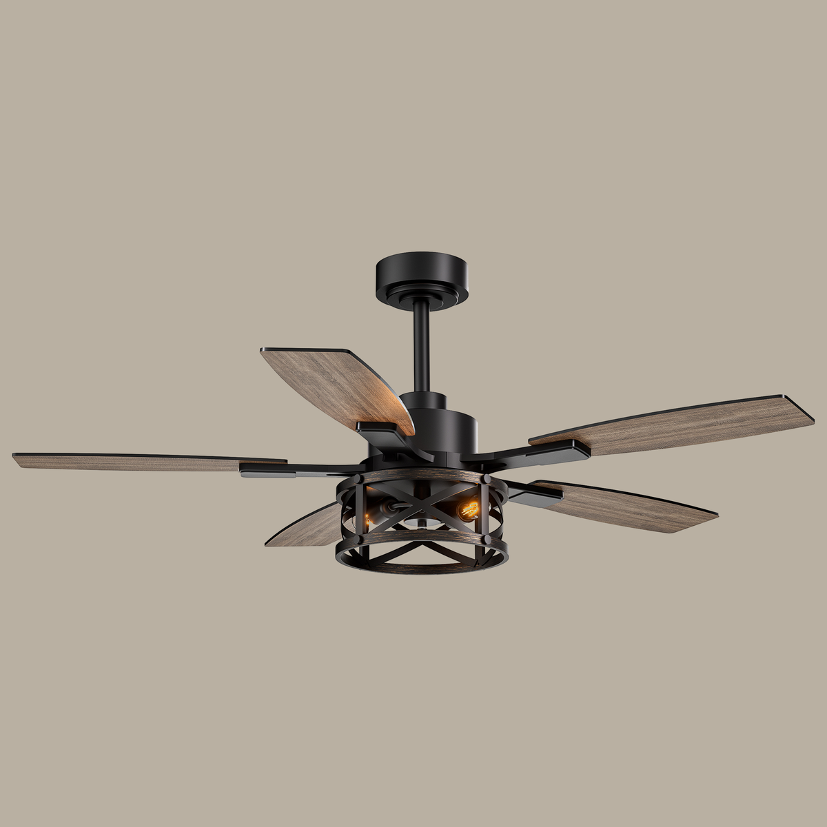 Barnwell 52-In Farmhouse Cage Ceiling Fan