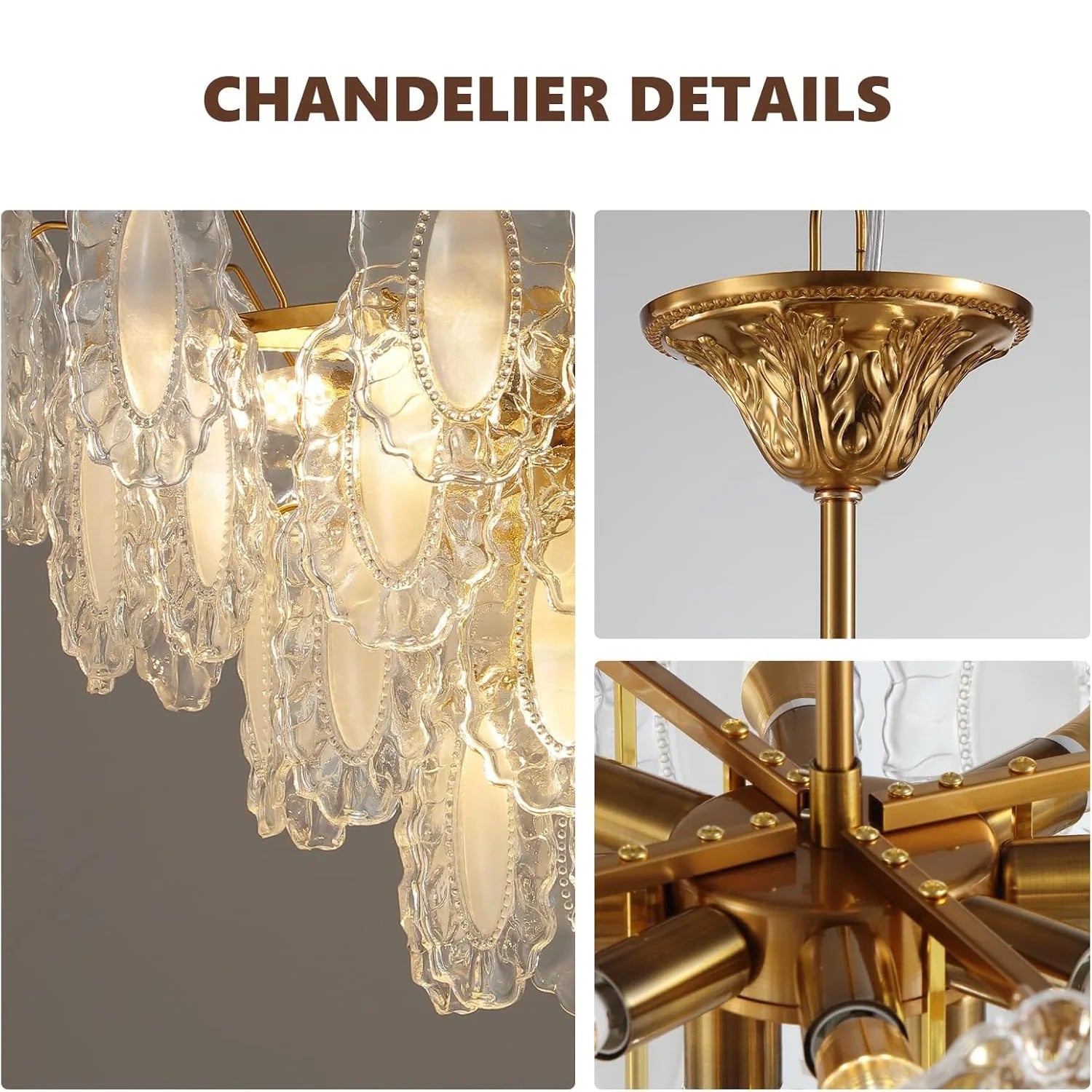 Luxury Gold Crystal Leaf Chandelier - Sofary Lighting