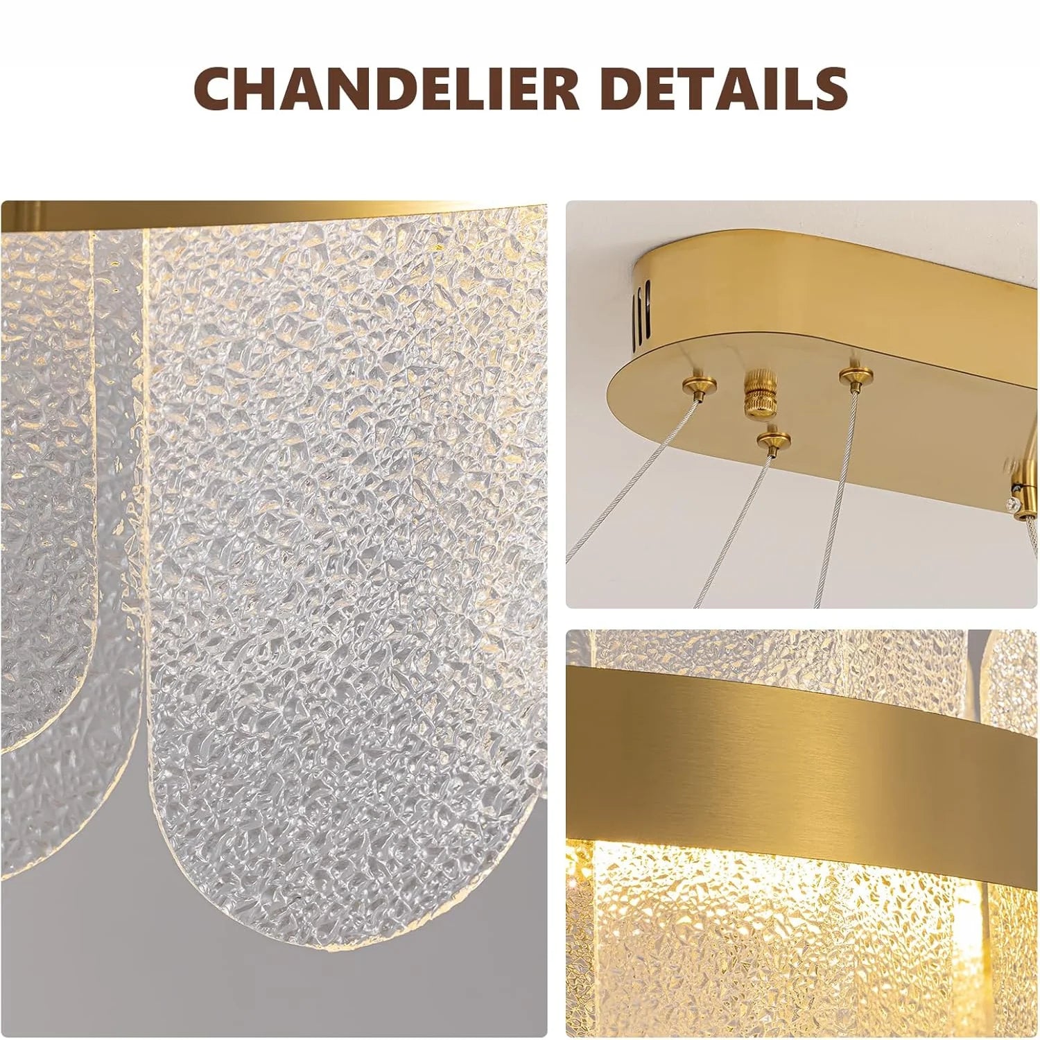 Modern Gold Rectangular Crystal Chandelier - Siljoy Lighting