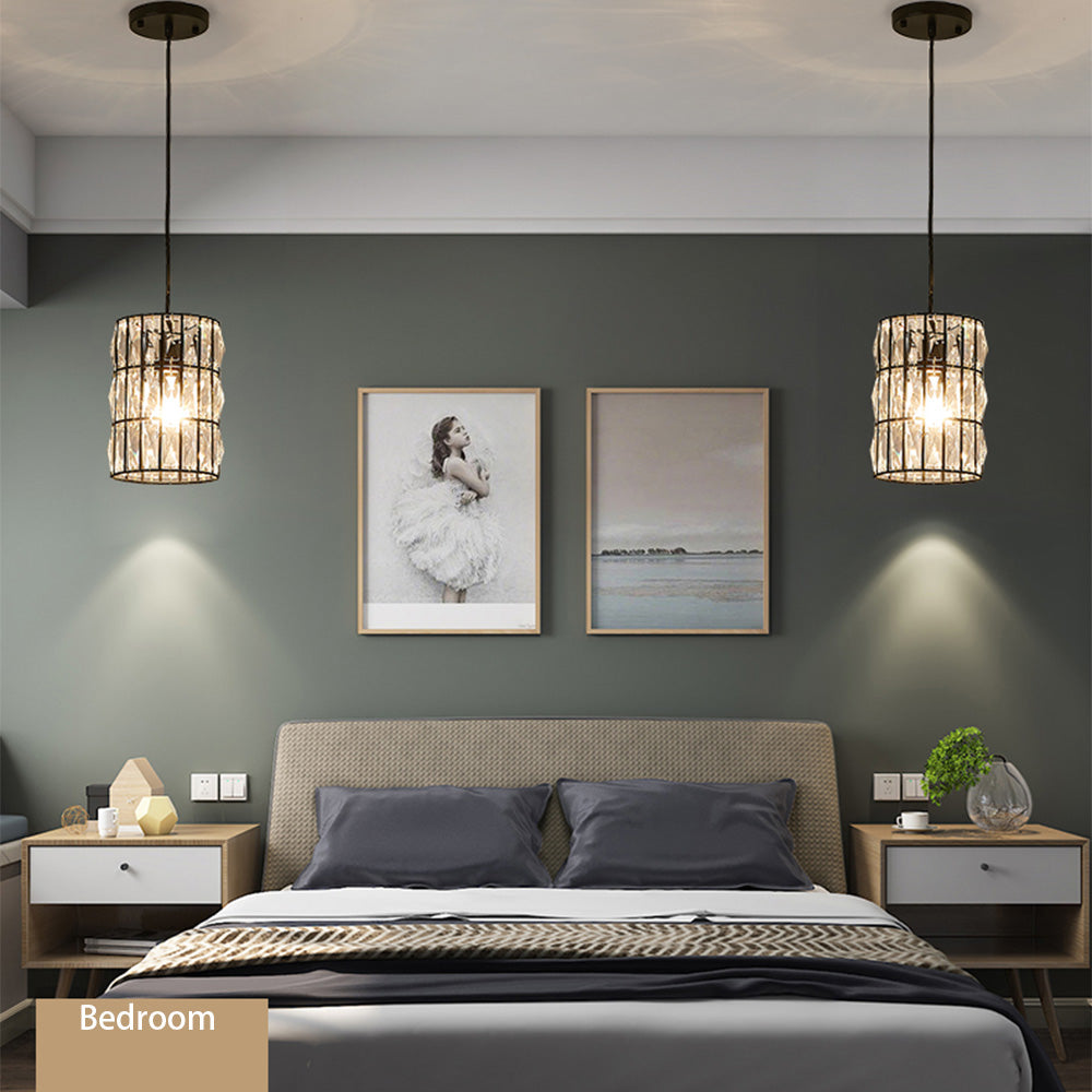 Modern Creative Crystal Chandelier - Long Line Pendant Light - Bedroom