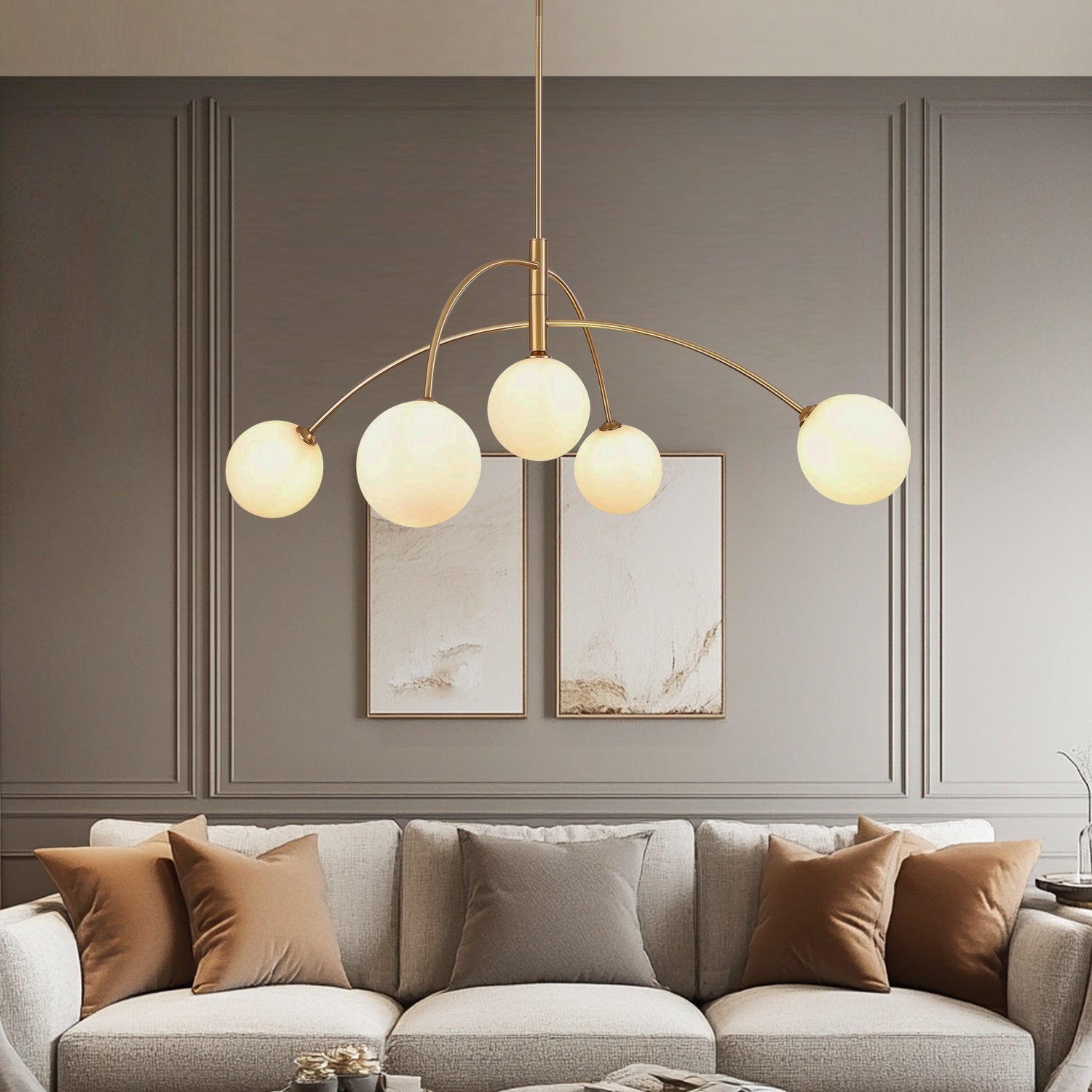 Modern Irregular Arc Globe Chandelier ch390 20250704 Sofary Lighting