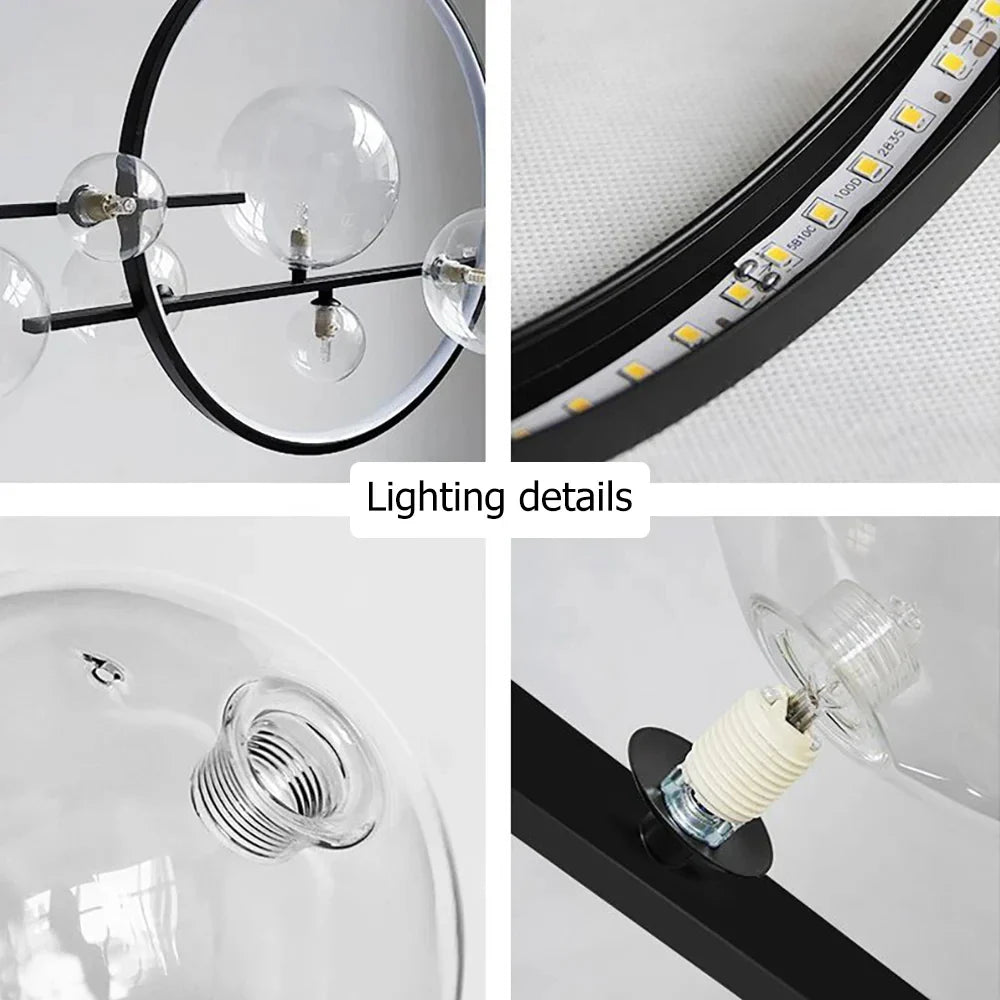 Opal Halo Chandelier with Glass Globes - Sofary Lighting
