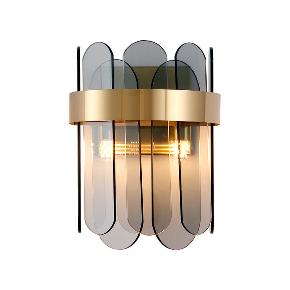 Postmodern-Nordic-bedside-crystal-wall-lamp-front-view-white | Siljoy