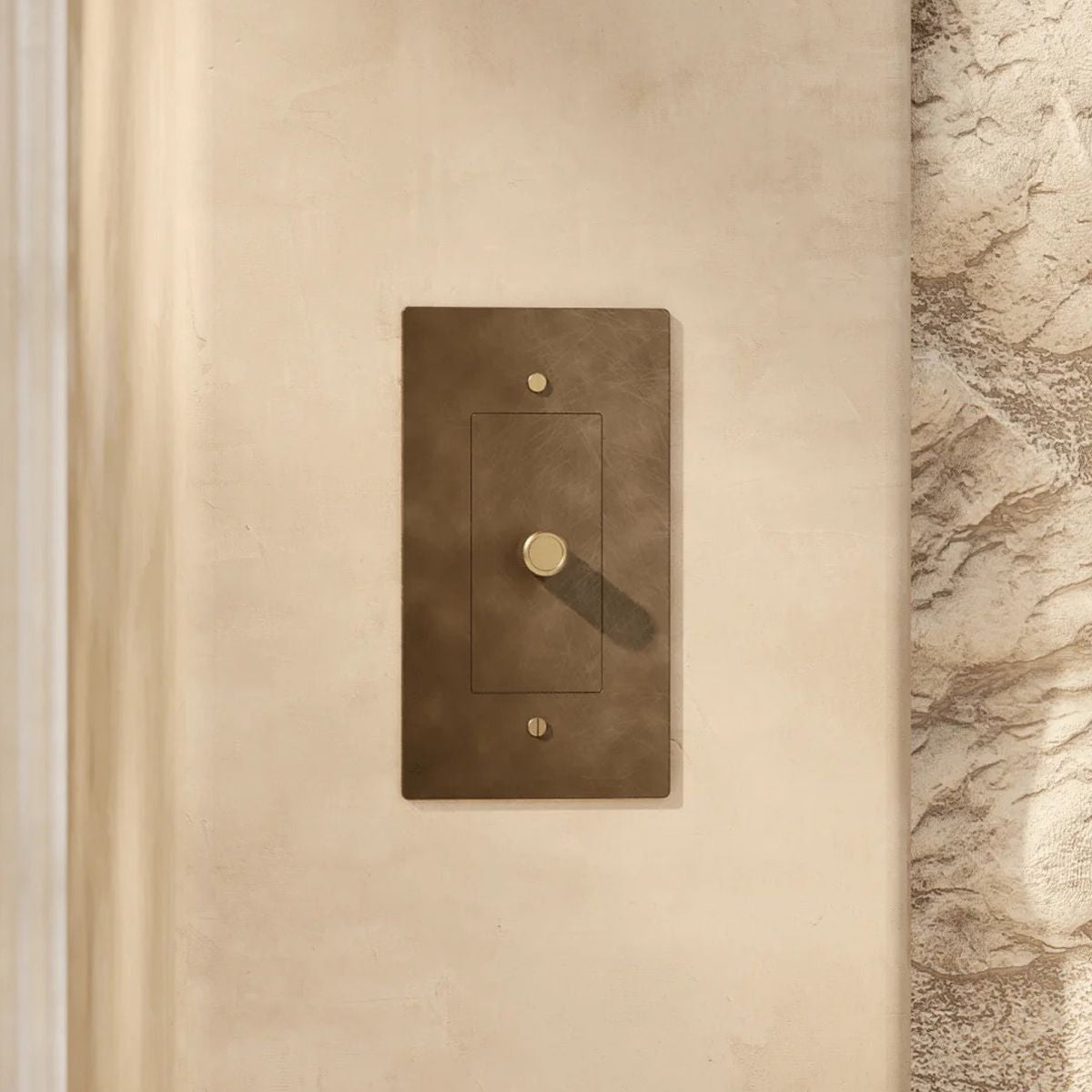 The-Brass-Dimmer-Switch-Vintage-Brass-With-Patina-1-Gang | Sofary Lighting