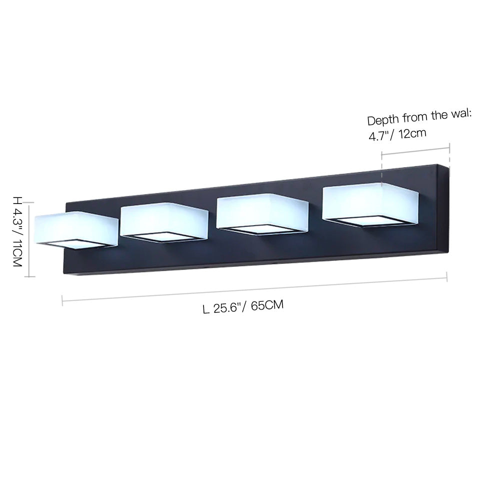 Black LED Modern Vanity Light-----4 heads size | Siljoy