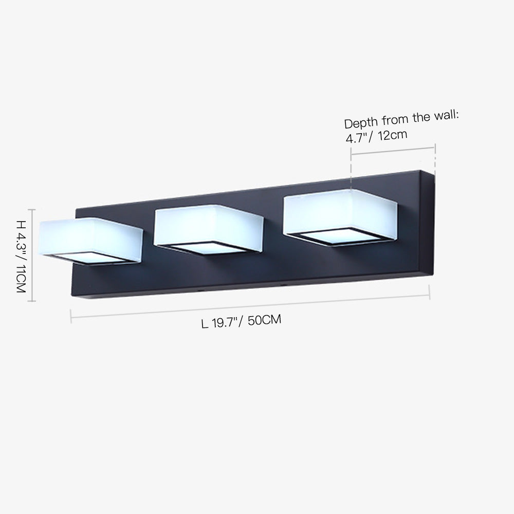 Black LED Modern Vanity Light---3 heads size | Siljoy