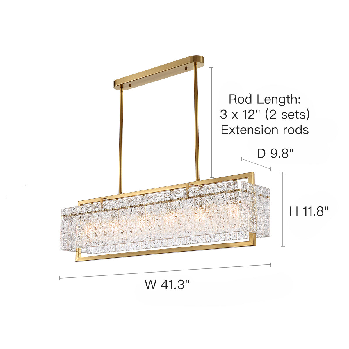 Velluna Crystal Rectangular Chandelier