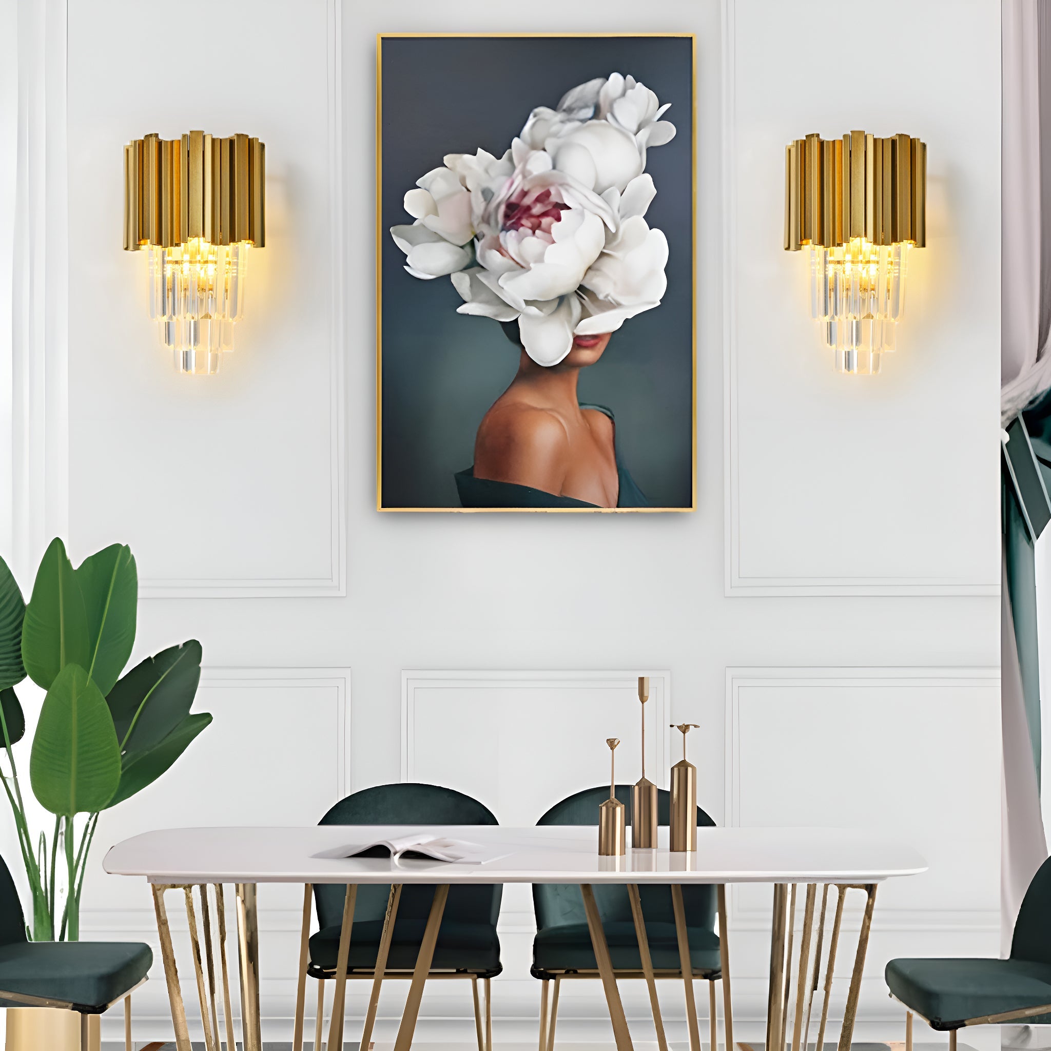 Cross-Border Modern Nordic Luxury Crystal Wall Lamp Simple Bedroom Bedside Decoration Atmospheric Living Room Background Wall Light Fixture-living-room-4 |Siljoy
