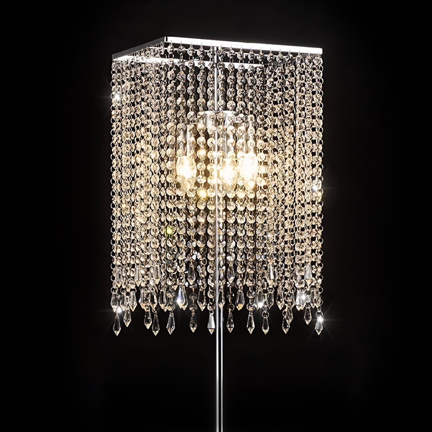 Crystal Floor Lamp for Bedroom Vertical Glass Square Lamp-details-5| Siljoy