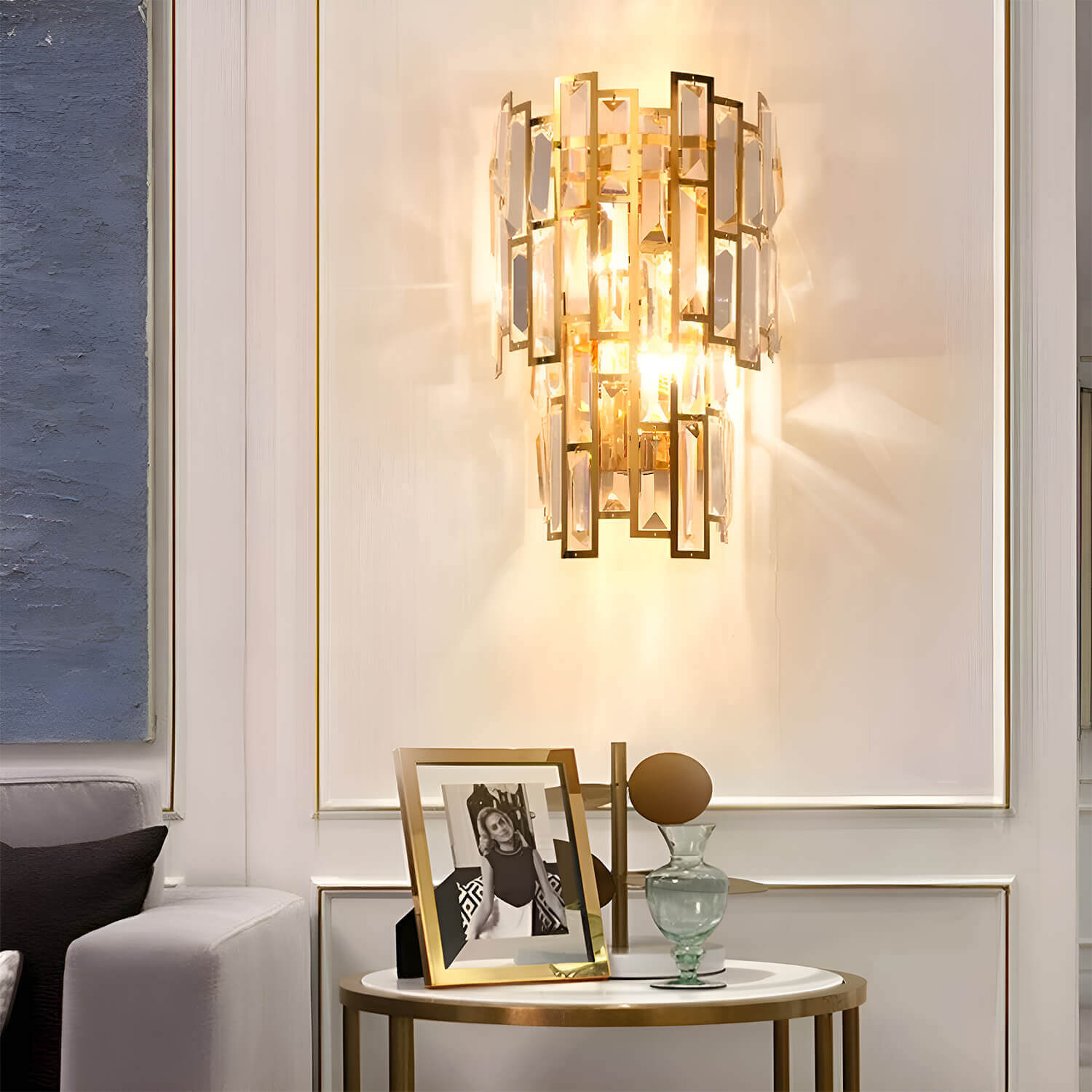 Postmodern Elegant Art Gold Crystal Wall Sconce Lamp for Indoor-detail5 |Siljoy Lighting