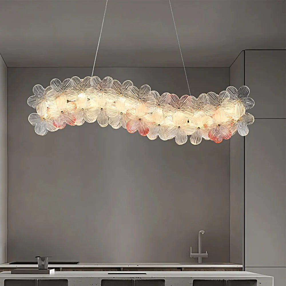 elegant-floral-glass-linear-chandelier-over-a-kitchen-island-ch449-20250806-sofary-lighting