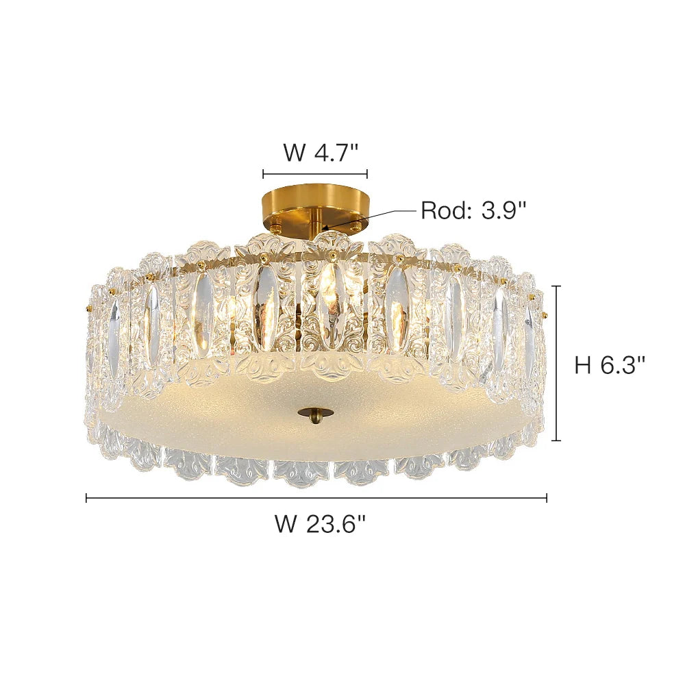 Elegant Glass Flush Mount Ceiling Light