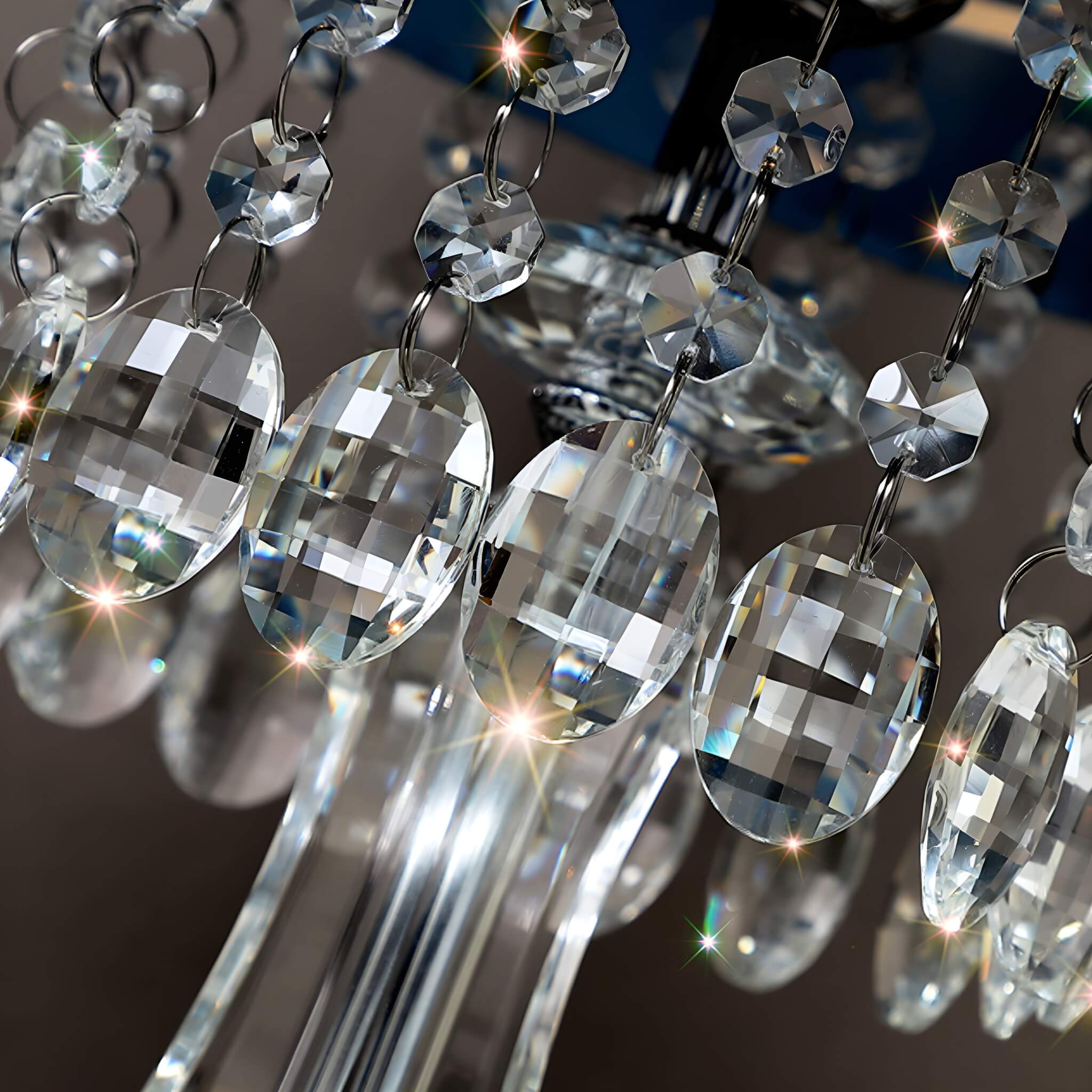 Fashion Crystal Table Lamp with Blue Lampshade-details-1 |Siljoy