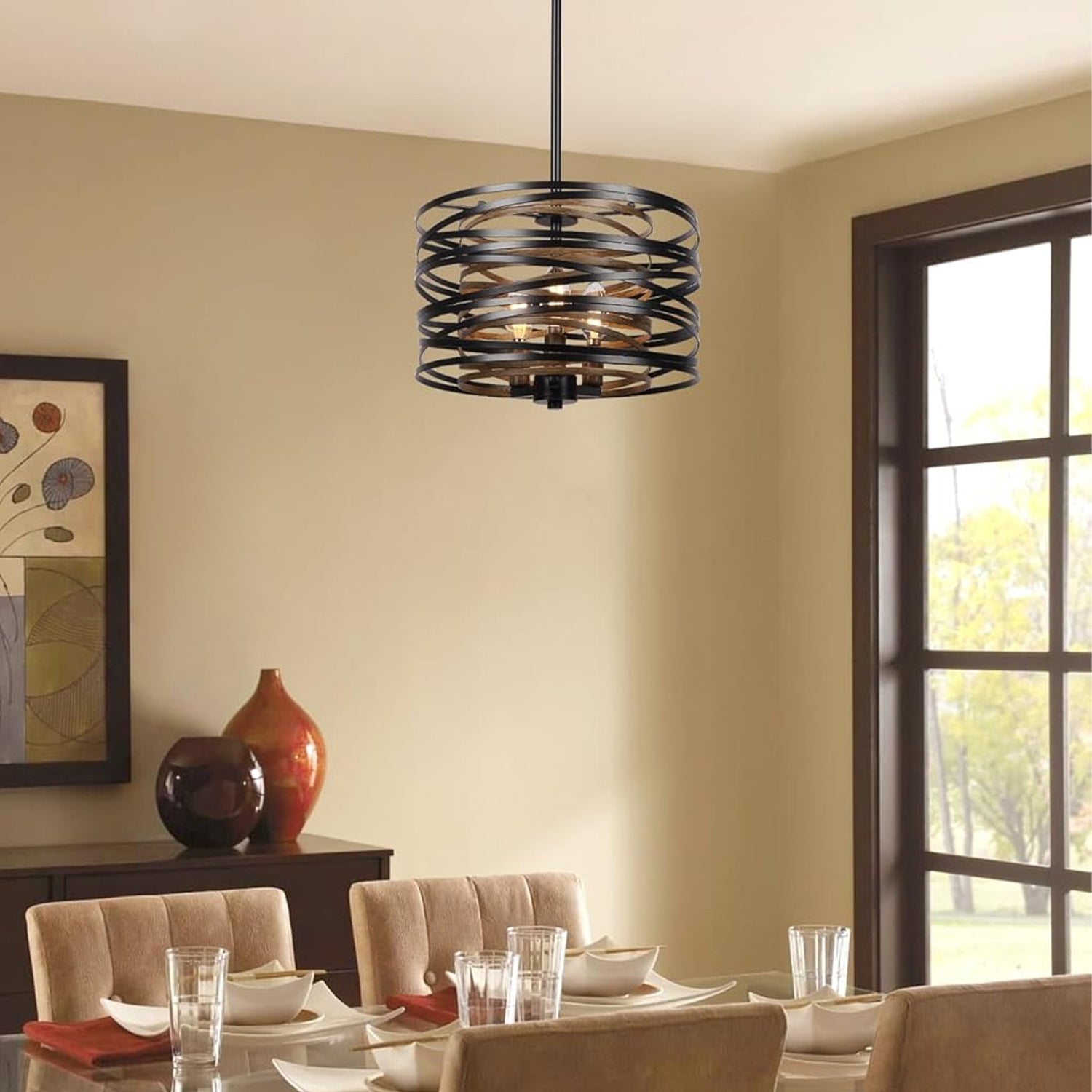 industrial-black-metal-drum-pendant-light-in-dining-room-ch417-a-20250703-sofary-lighting