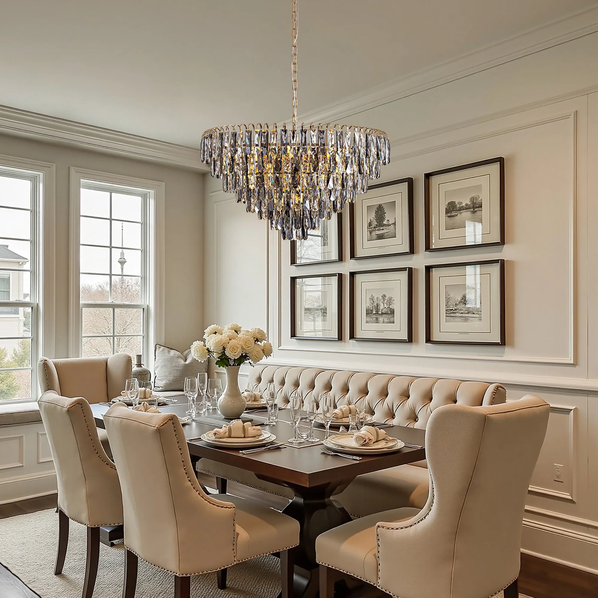 luxury-gold-crystal-tiered-chandelier-bringing-luxury-to-the-dining-area-sofary-lighting
