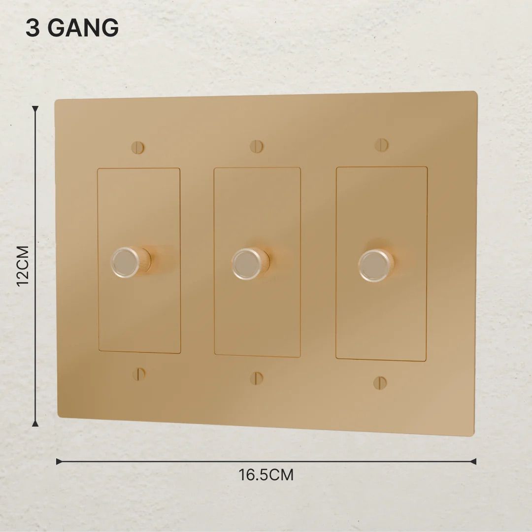 the-brass-3-way-rotary-dimmer-switch-3-gang-size | Sofary Lighting