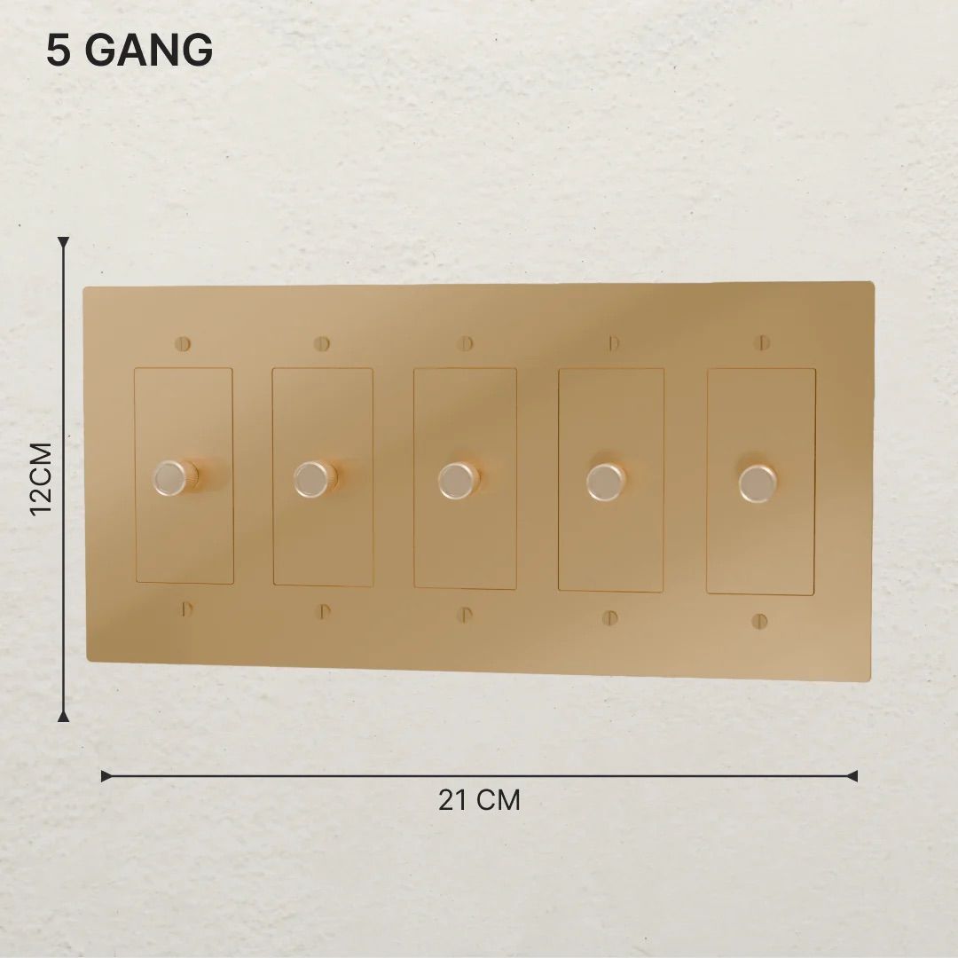 the-brass-3-way-rotary-dimmer-switch-5-gang-size | Sofary Lighting