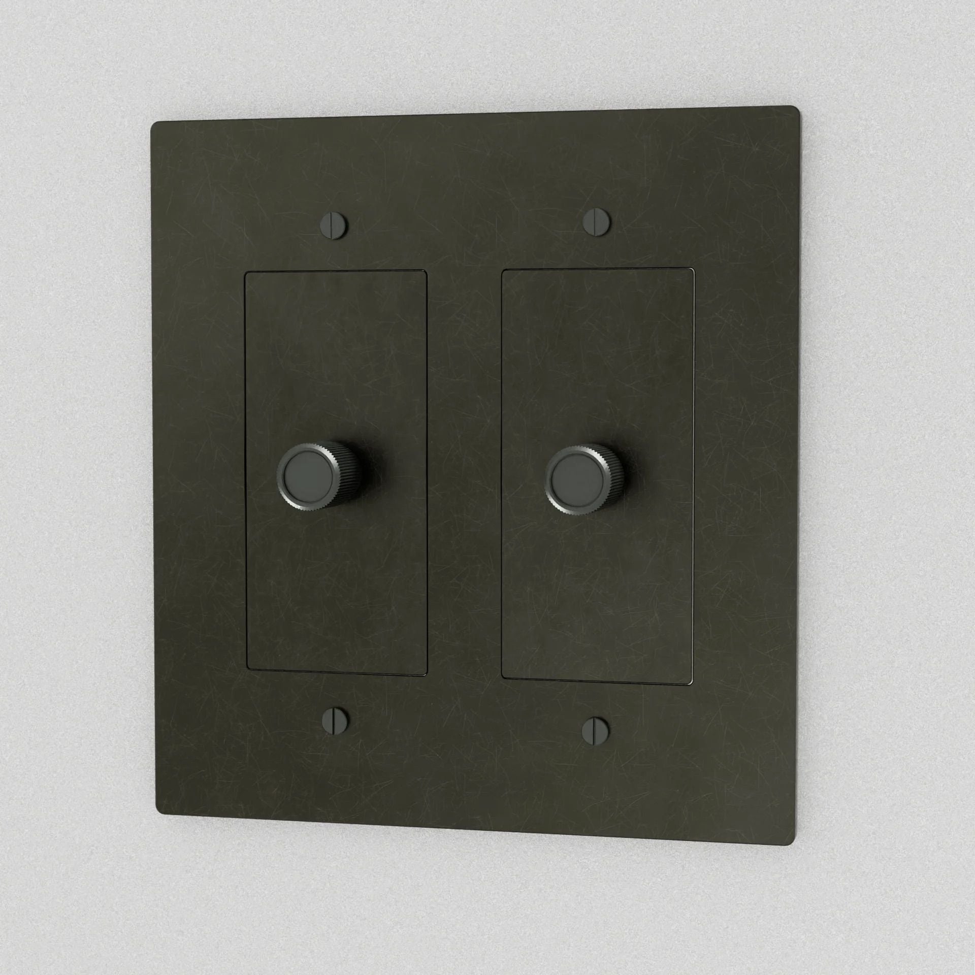 the-brass-3-way-rotary-dimmer-switch-bronze-with-patina-color-2-gang | Sofary Lighting