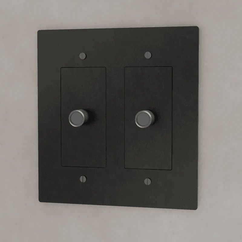 the-brass-3-way-rotary-dimmer-switch-night-black-color-2-gang | Sofary Lighting