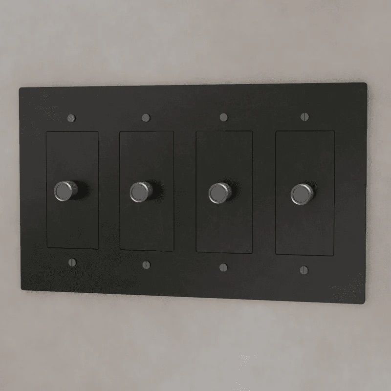 the-brass-3-way-rotary-dimmer-switch-night-black-color-4-gang | Sofary Lighting