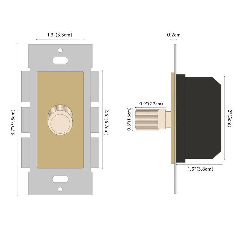 the-brass-3-way-rotary-dimmer-switch-size-detail-1 | Sofary Lighting