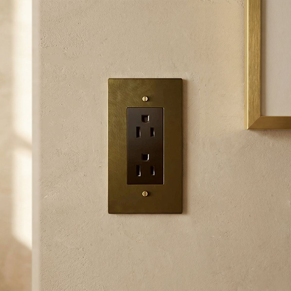 the-brass-outlet-vintage-brass-with-patina-color-1-gang | Sofary Lighting