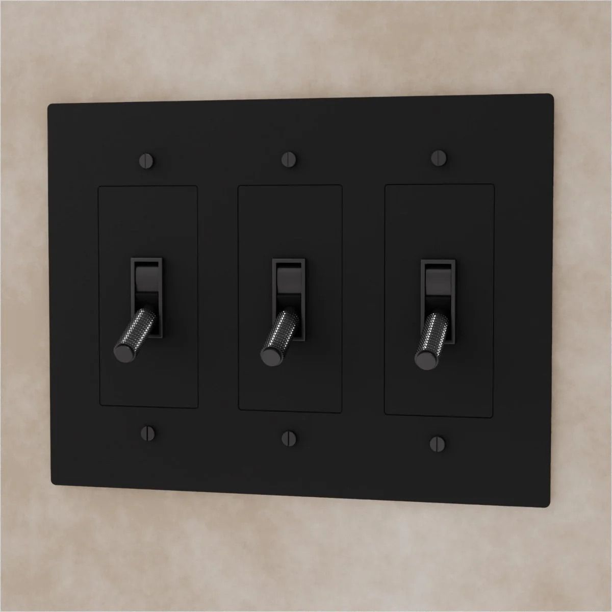 the-brass-toggle-switch-night-black-3-gang | Sofary Lighting
