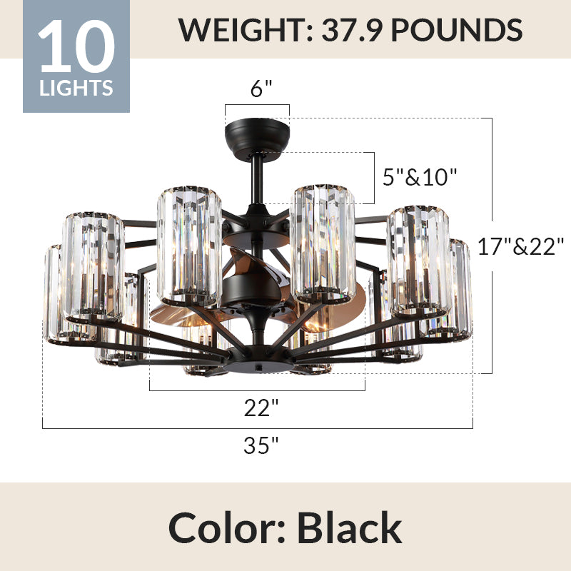 Chicago Wheel | Decorative Bronze Luxury Mid-Century Modern Fandelier
