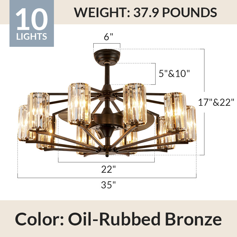 Chicago Wheel | Decorative Bronze Luxury Mid-Century Modern Fandelier