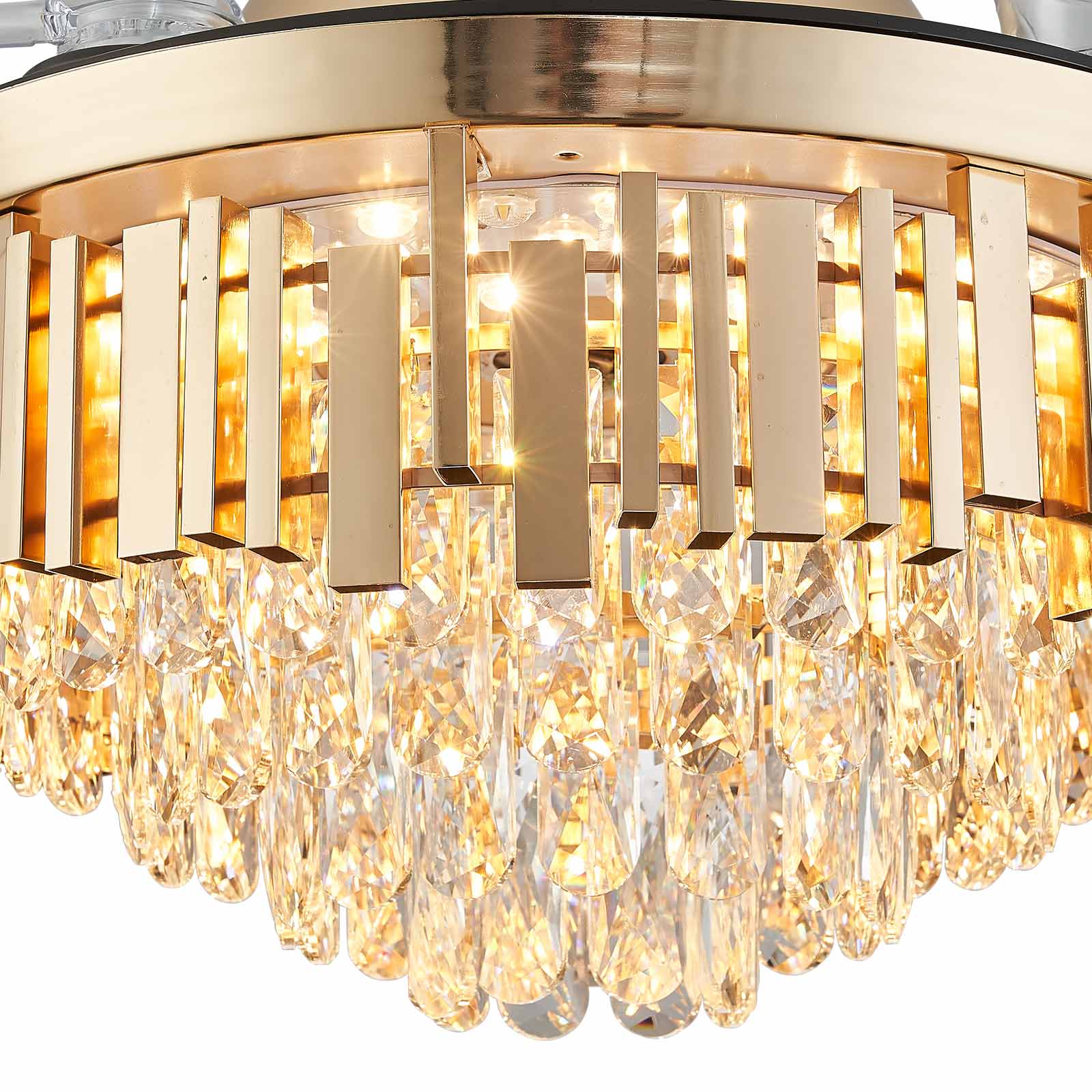 Round French Golden Crystal Fandelier Indoor