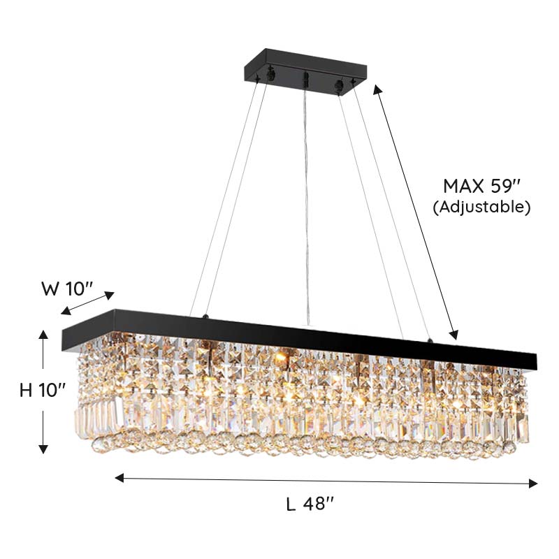Black-Rectangle-Crystal-Chandeler-Size-48"