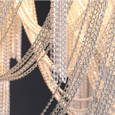 Modern-Chrome-Metal-Frame-Tassel-Round-Chandelier