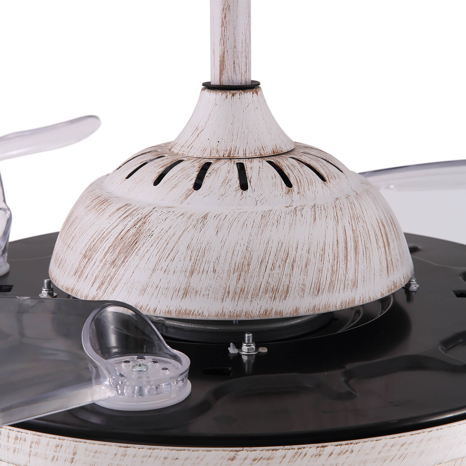 Wooden French Country Beaded Ceiling Fan Light