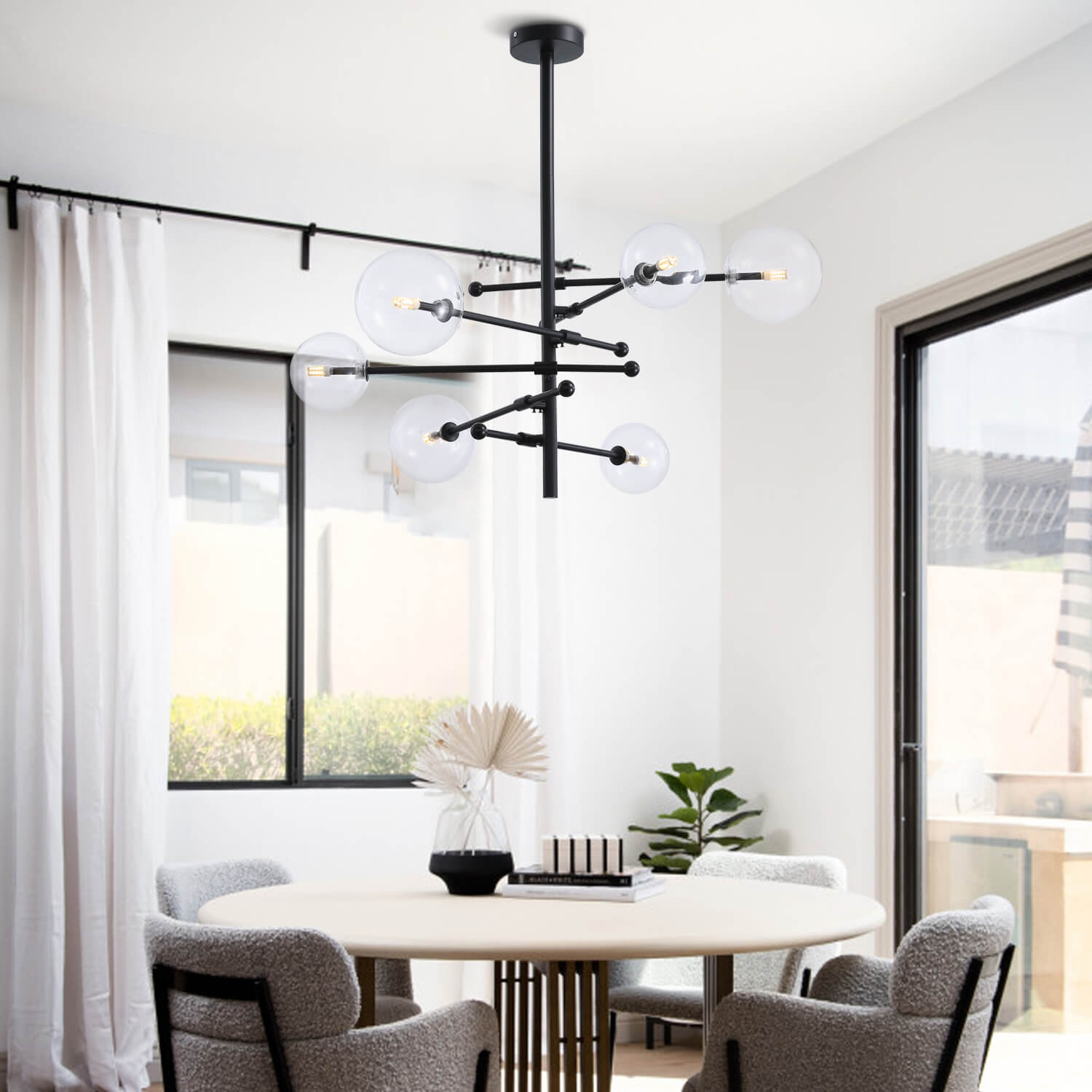 Road Sign Glass Chandelier 6 Lights